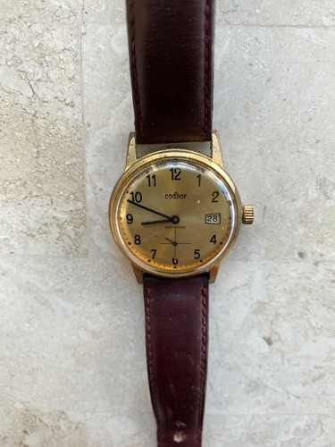 Montre vintage marron - , doré