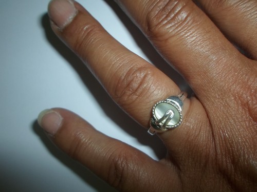 Bague argent massif - en,