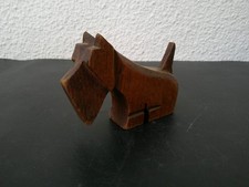 CHIEN EN BOIS SCULPTE ART DECO  STYLISE ART POPULAIRE