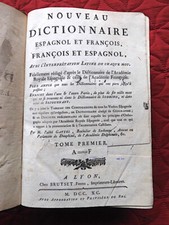 Nouveau Dictionnaire Espagnol Francois Latin Abbé GATTEL  1790 2/2 ESPAGNE 40
