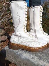 Dr. Martens 1914 Blanche Motif Floral Papillon Rare Collector 37