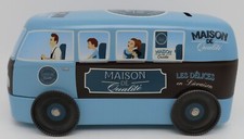 TIRELIRE BOITE METAL TOLE VW COMBI KOMBI ou RENAULT ESTAFETT1E 9x9x9cm au choix