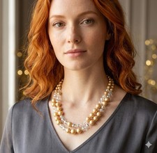 COLLIER VINTAGE DOUBLE RANG DE