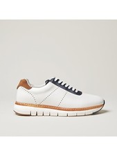 E - Chaussures Baskets  en Cuir Blanc  Marron Marine Devred P 42