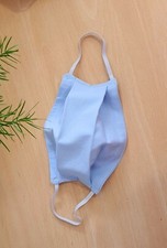 Masque protection tissu lavable coton /réglable/blue clair /adulte 