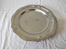 Plat de service rond en inox  28 cm de diamètre