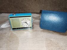 RUHLA Sumatic Ancien Mini Réveil Vintage Rare  Année 60  Bleu Lire L'annonce 