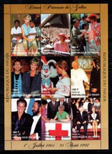 Niger 1998 Mi. 1424-1432 Mini Feuille 100% Neuf ** Princesse Diana, Famille roy