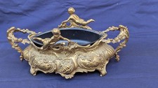 Art Nouveau - Belle jardinière/centre de table en Bronze Laiton Ange...