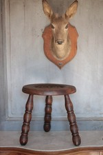 Tabouret vintage, tabouret tripode, tabouret d'appoint, porte-plante bois