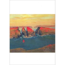 COQUILLAY Jacques - Affiche d'art "La voile rouge" 68x48cm