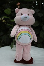 Peluche bisounours grosfarceur cheer bear rose arc-en-ciel care bears baby  35cm