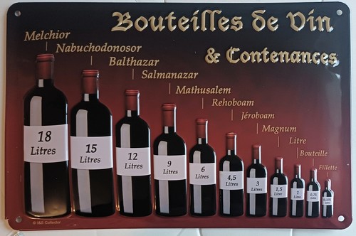 Plaque métal bouteilles - bouteilles, de