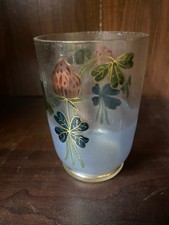 VERRE EMAILLE DECOR DE FRAISES