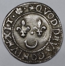 RARE R1 & SUP Argent, Denier à épouser, Trézain, QVOD DEVS CONIVNXIT (1.9g)