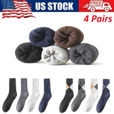 4 Pairs Mens Wool Crew Socks