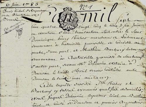 1785 arpentage plantation - arpentage, et