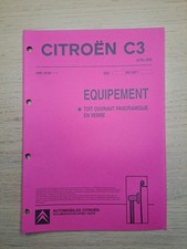 (348B) Manuel d'atelier CITROEN C3 - Equipement, Toit ouvrant panoramique verre