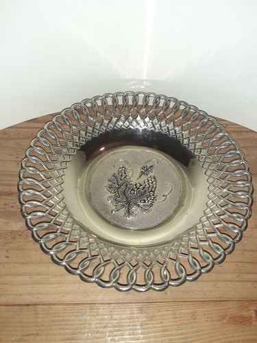 Assiette métal argenté - en,
