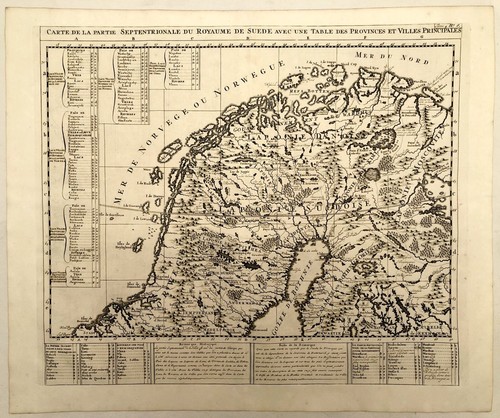 Carte ancienne suède - ancienne, norvÈge