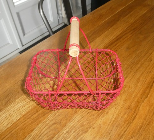 Petit panier metal - petit, bois