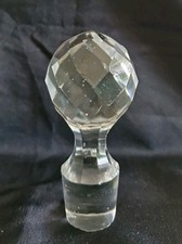 Bouchon De Carafe Ancien En Cristal Forme Boule À Facettes 