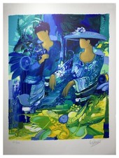 Lithographie originale numérotée et signée par LE NALBAUT - "Après-midi bleuté"