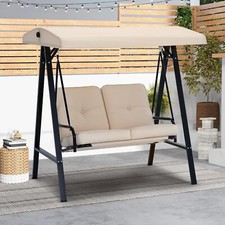 Balancelle de Jardin 2 Places - Balancoire Extérieure avec Auvent Réglable 