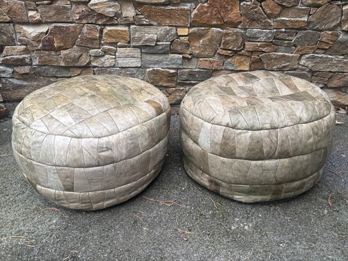Paire anciens poufs - paire,