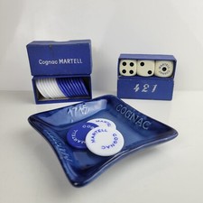 Jeu 421 Cognac Martell Cendrier/Coupelle Signée St Clément Vintage 60-70s RARE