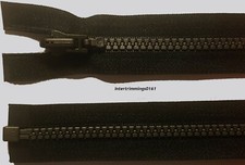 YKK Vislon Fermeture Éclair Noir, Réversible Tirette, Gros Plastique Dents, Open