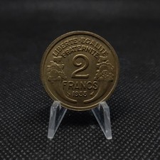 2 francs France 1938 - Morlon en Cupro-aluminium, TTB+,  sous pochette