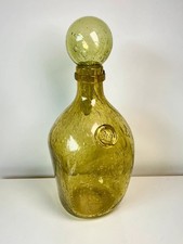 Grande carafe en verre bullé vert – Verrerie de Biot France – environ 40 cm