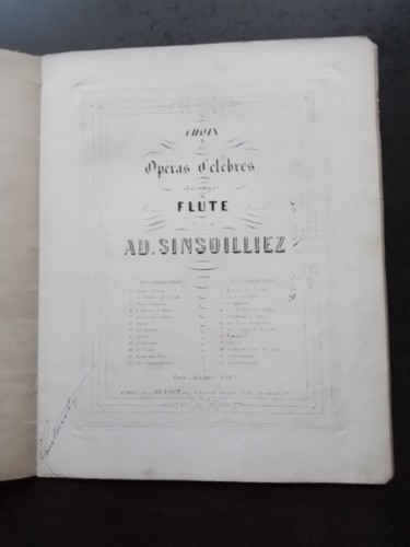 Partition ancienne flute solo - flute,