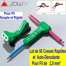 50 COSSES Borne Connexion Auto Dénudant,Fil de 2,5mm², Connecteur,Connectors JOW