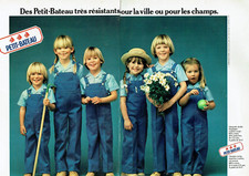 publicité Advertising 0323 1980   vetements enfant Petit-Bateau salopette  2p