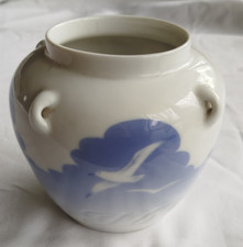 Royal Copenhague, pot sans couvercle à décor de mouette, blanc et bleu