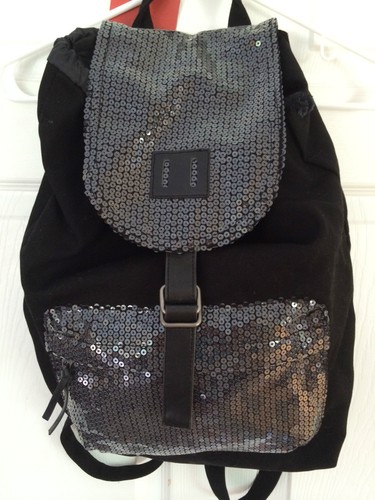 Backpack black with sequins - backpack,