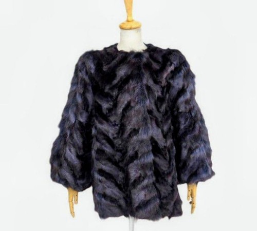 Manteau fourrure renard bleu