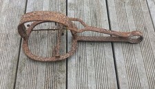 Piege à loup-renard ancien A Dent Métal Collection Décoration Trappeur Chasse