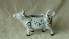 CREMIER POT A LAIT VACHE FAIENCE DESVRES GABRIEL FOURMAINTREAU MODELE CHAUMIERE*