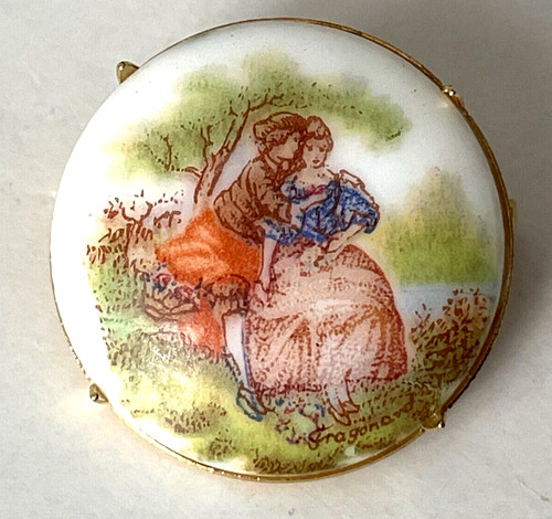 Petite broche fragonard scène - broche,