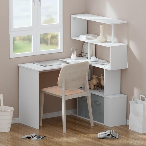 Bureau blanc bois - bureau,