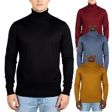 Pull Homme Col Roulé Extensible Skinny Manches Longues Hiver Standard Fit Sport