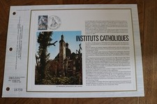 feuillet CEF 1977 premier 1er jour INSTITUTS CATHOLIQUES LILLE LYON 404