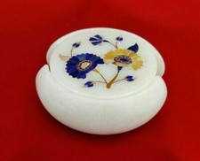 Marbre Coaster Set Incrustation Pietra Dura Art Pierre Fait Pour