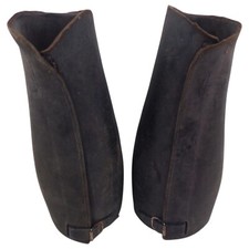 Paire de guêtres en cuir noir officier/Gendarmerie français WW1/WW2 14 18 1940