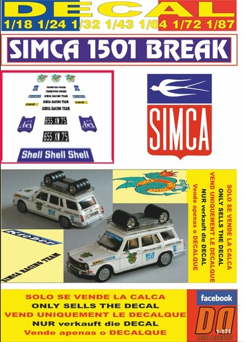 Decal simca 1501 break - decal,