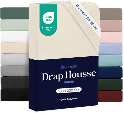 Drap housse 160x200 bonnet - drap,