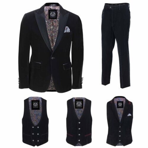 Hommes velours noir costume - hommes,